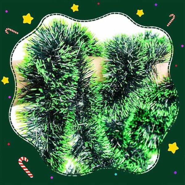 Karácsonyi Neon Fény – Prémium Kéttónusú Zöld Boa Girland 2 méter 6 cm