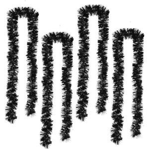 Karácsonyi Elegáns Rejtély – Prémium Fekete Boa Girland 2 méter 10 cm