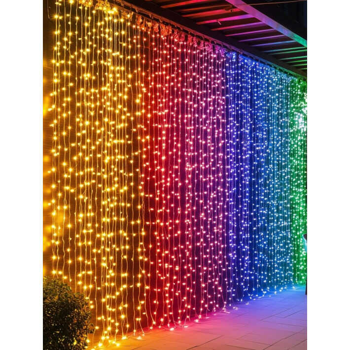 Aigostar Karácsonyi fényfűggöny 200 LED-es RGB színes 3 x 2 méter 220 v