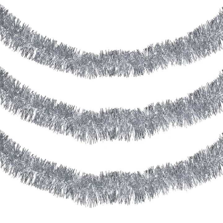 Karácsonyi csillogás Girland boa ezüst színben 2 méter 10 cm