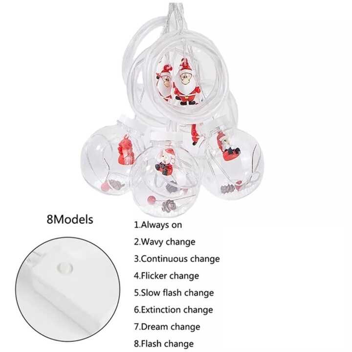 Karácsonyi Kör Fényfüggöny 10 db Gyűrűvel, 3 m x 0.6 m, Melegfehér, Karácsonyi Mintákkal