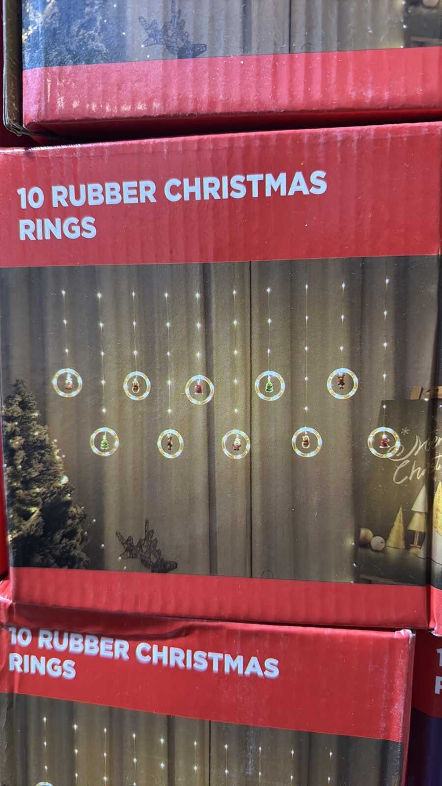 Karácsonyi Kör Fényfüggöny 10 db Gyűrűvel, 3 m x 0.6 m, Melegfehér, Karácsonyi Mintákkal - Image 20