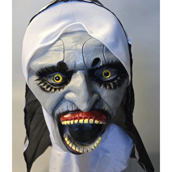 Halloweeni rémisztő apáca gumi maszk