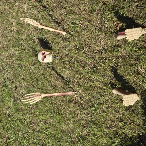 Leszúrható csontváz dekoráció szett halloweenra, 5 db-os