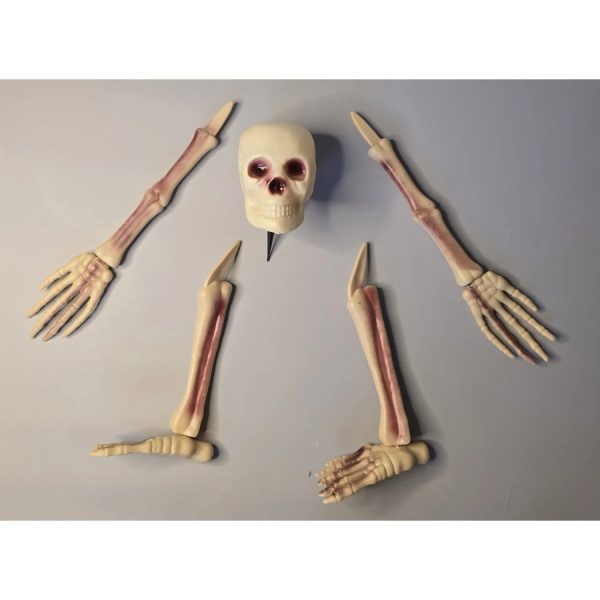 Leszúrható csontváz dekoráció szett halloweenra, 5 db-os