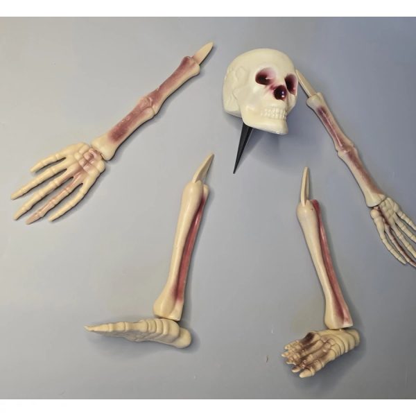 Leszúrható csontváz dekoráció szett halloweenra, 5 db-os