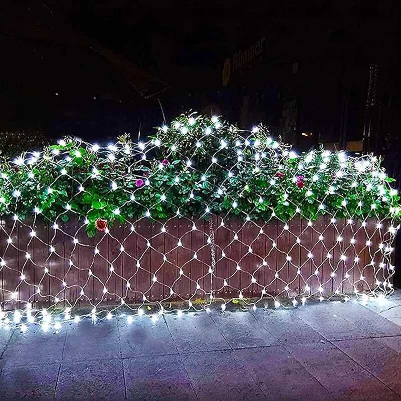Karácsonyi Fény háló díszvilágítás 1.6 m X 1.2 m Hidegfehér kültéri - Image 8
