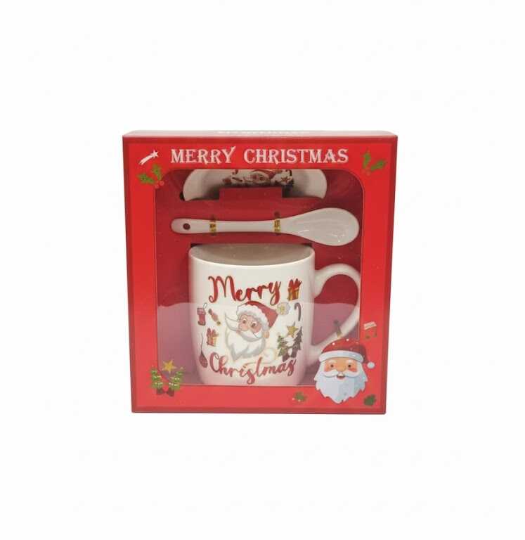 Díszdobozos karácsonyi bögre szett- Merry Christmas felirattal