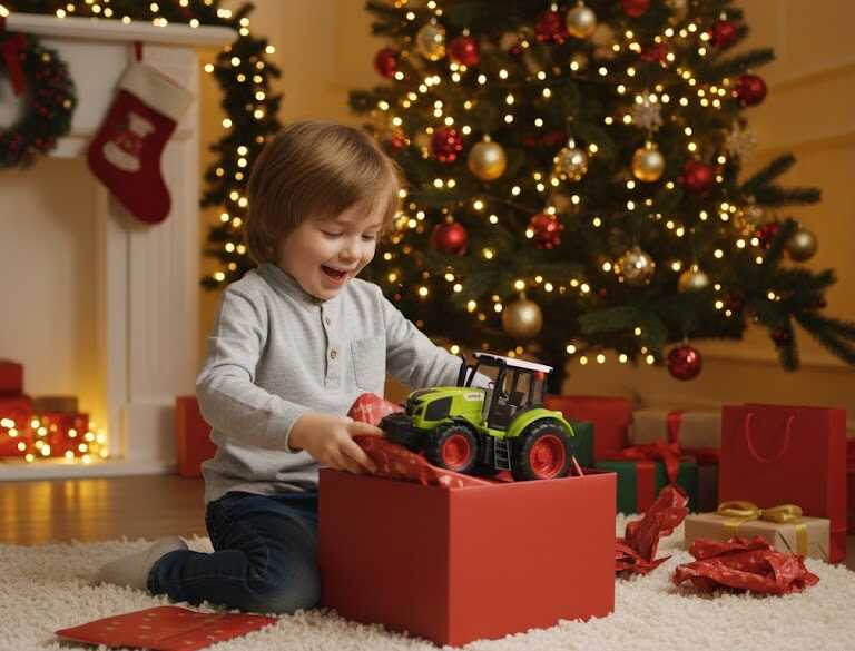 Játék traktor permetező utánfutóval , 30 cm