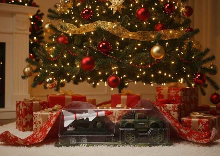 Játék Katonai Jármű Rakétakilövővel, Terepmintás, 50 cm