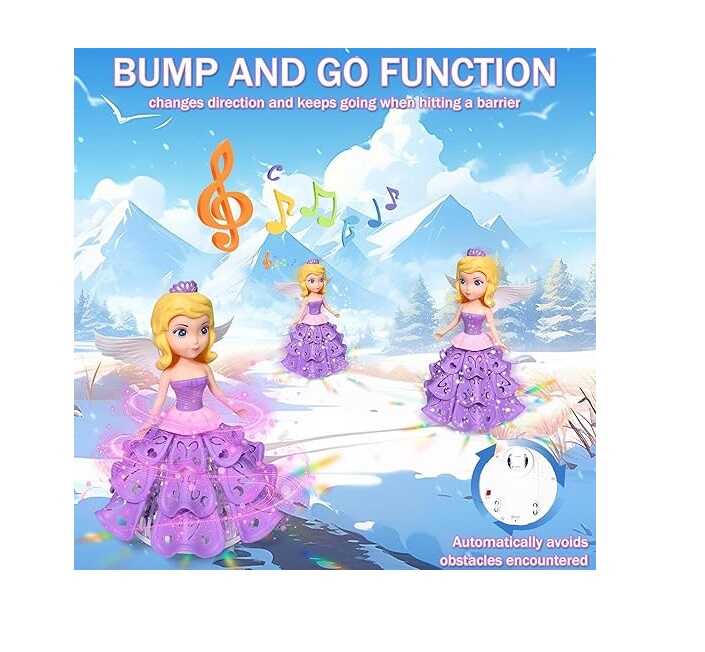 Interaktív zenélő és táncoló hercegnő baba