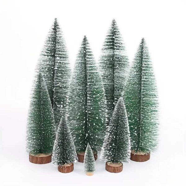 Hópihe mini Karácsonyfa Diszfenyő Asztalikarácsonyfa zöld havas Fa talpal 8 cm - Image 11