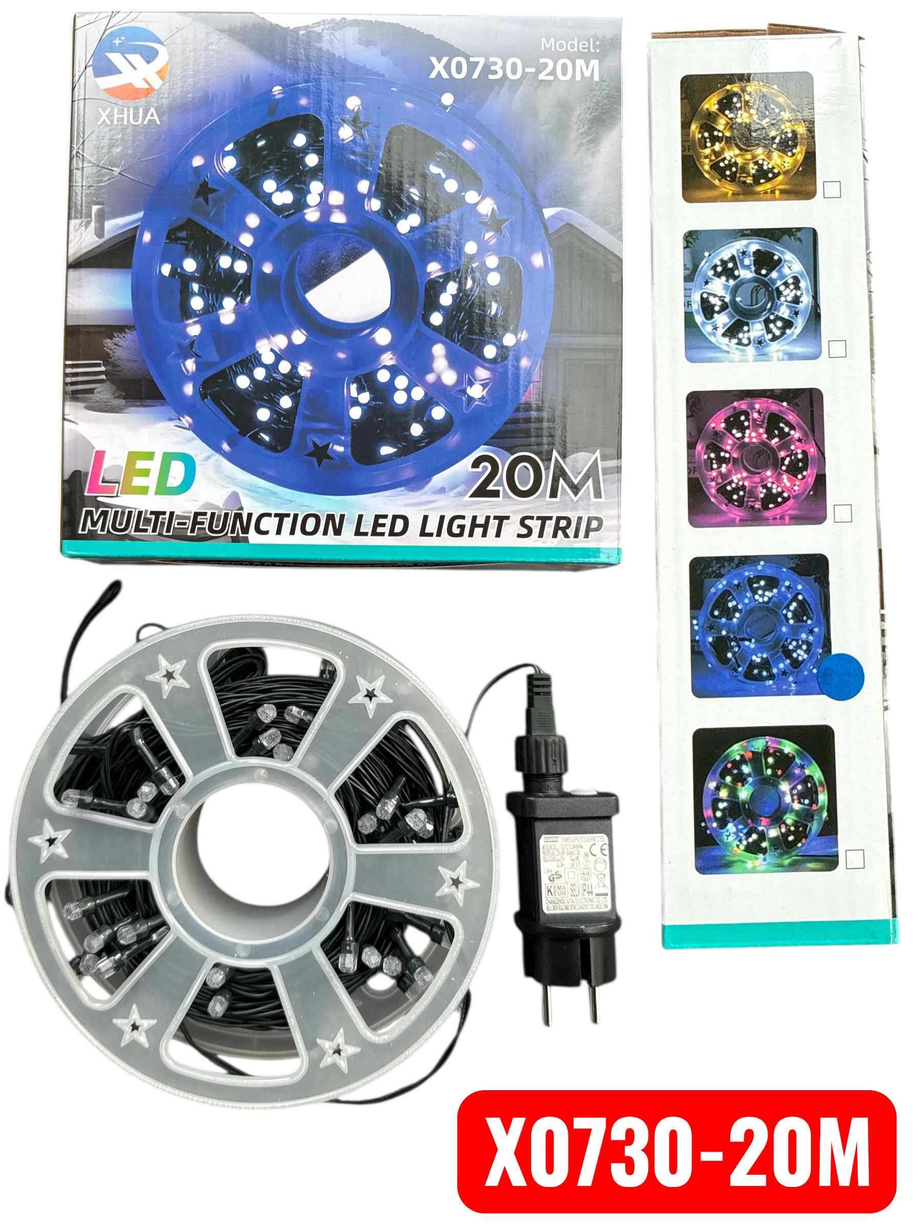 20 méteres Karácsonyi fényfűzér Égősor Hideg fehér 8 funkciós kül és beltéri élénk szín IP44 X0730