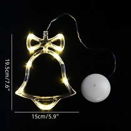 Aigostar Harang Ablak és karácsonyfa Dekoráció, 10 LED, elemes, melegfehér 20 cm