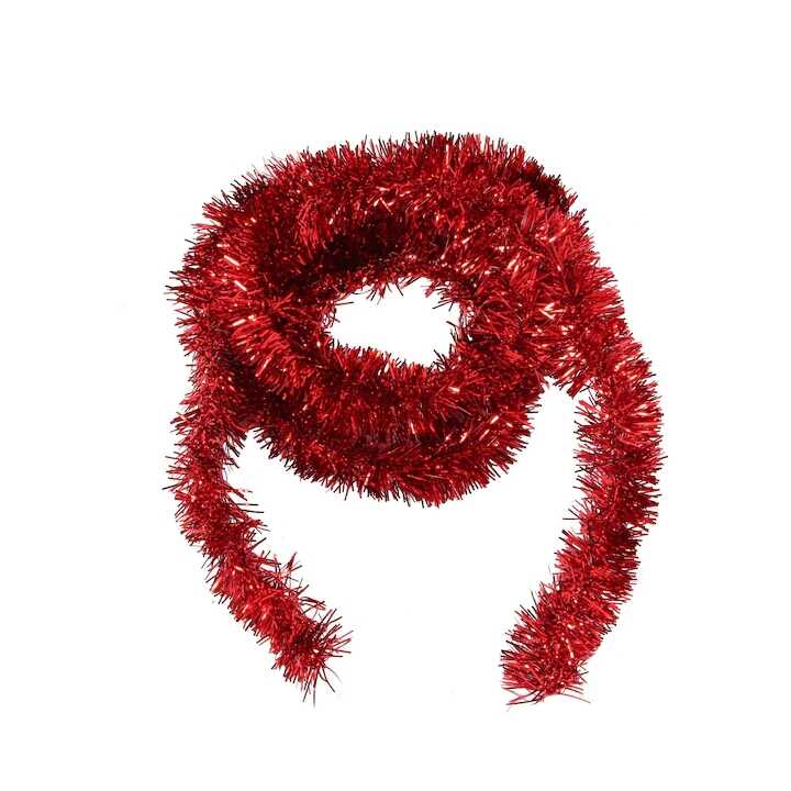Karácsonyi Tűzvörös Girland boa piros színben 2 méter 10 cm