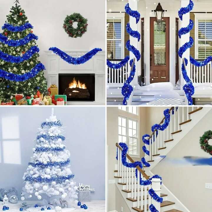Karácsonyi Elegancia Sötétkék girland boa 2 méter 10 cm