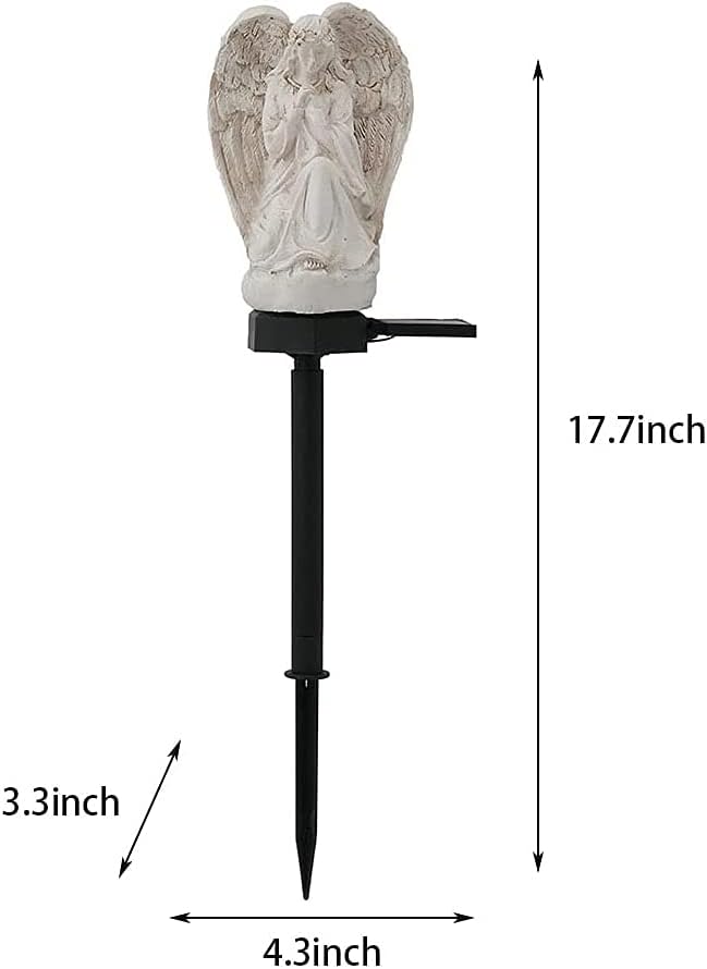 Napelemes Fiú Angyalszobor Leszúró Karóval – Meleg Fényű Kerti Dekoráció