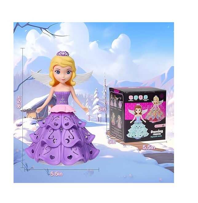 Interaktív zenélő és táncoló hercegnő baba