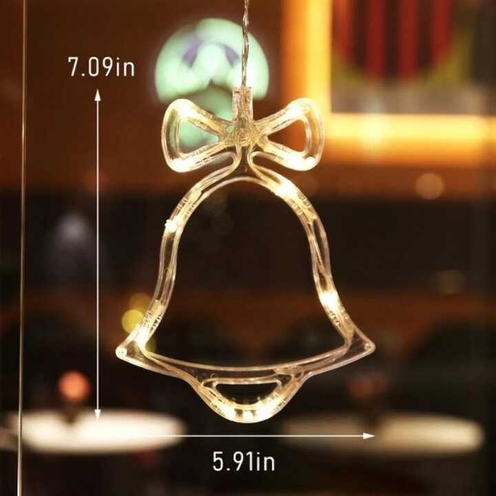 Aigostar Harang Ablak és karácsonyfa Dekoráció, 10 LED, elemes, melegfehér 20 cm