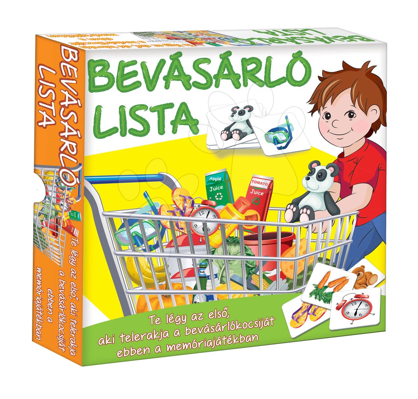 Társasjáték Bevásárló lista memória és oktatójáték az élelmiszerekről