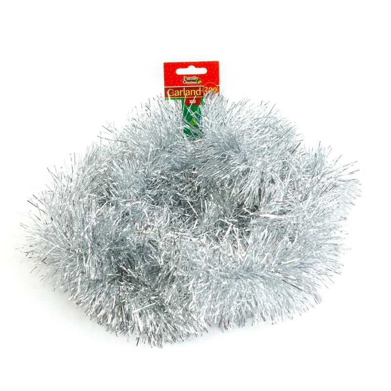 Karácsonyi csillogás Girland boa ezüst színben 2 méter 10 cm