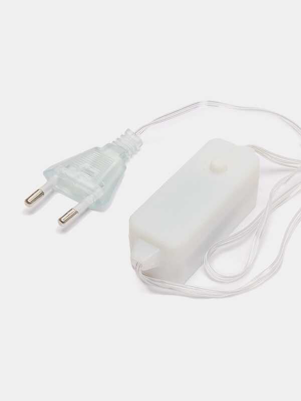 Karácsonyi Kör Fényfüggöny 10 db Gyűrűvel, 3 m x 0.6 m, Melegfehér, Karácsonyi Mintákkal