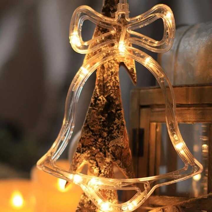 Aigostar Harang Ablak és karácsonyfa Dekoráció, 10 LED, elemes, melegfehér 20 cm