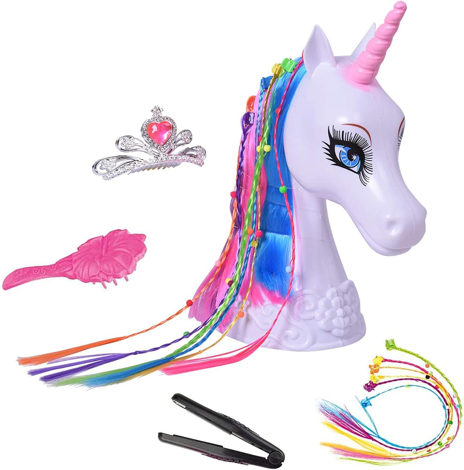 Fésülhető unikronis szines sörénnyel fodrász kiegészítőkkel