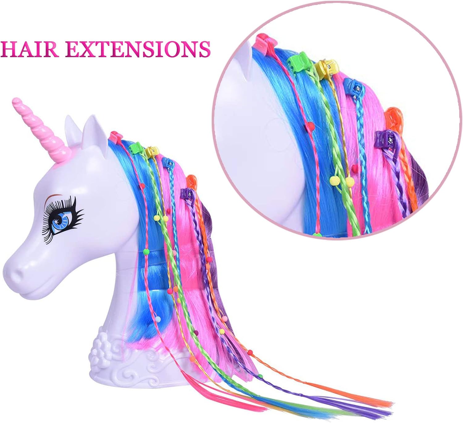 Fésülhető unikronis szines sörénnyel fodrász kiegészítőkkel