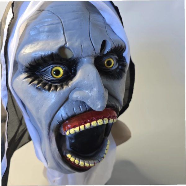 Halloweeni rémisztő apáca gumi maszk
