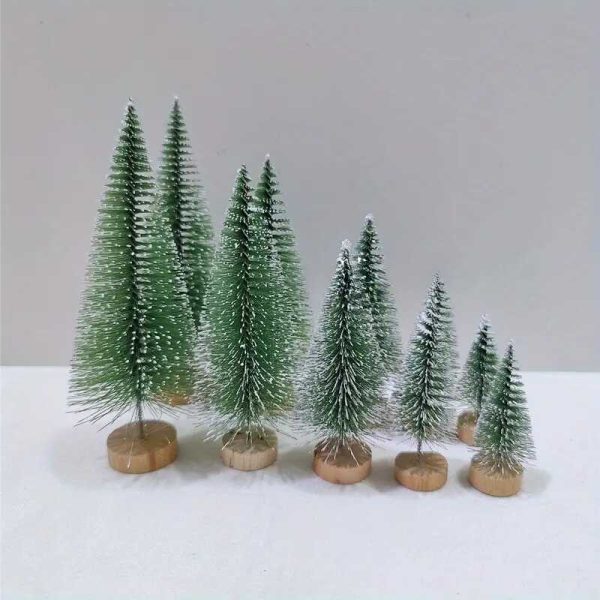 Hópihe mini Karácsonyfa Diszfenyő Asztalikarácsonyfa zöld havas Fa talpal 8 cm - Image 7