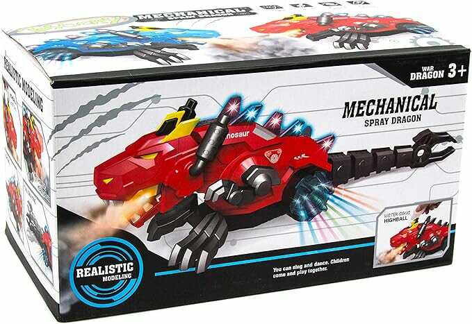 Tűzokádást imitáló elmmel működő interaktív sárkány