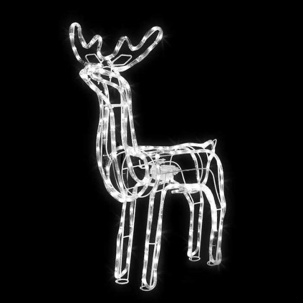 Karácsonyi 3D LED-es mozgó Rénszarvas, 120 cm, kül- és beltéri karácsonyi dekoráció Melegfehér 220 v