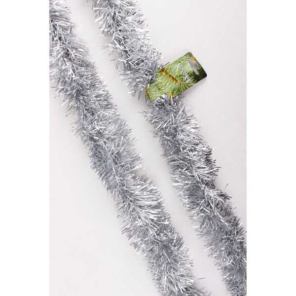 Karácsonyi csillogás Girland boa ezüst színben 2 méter 10 cm