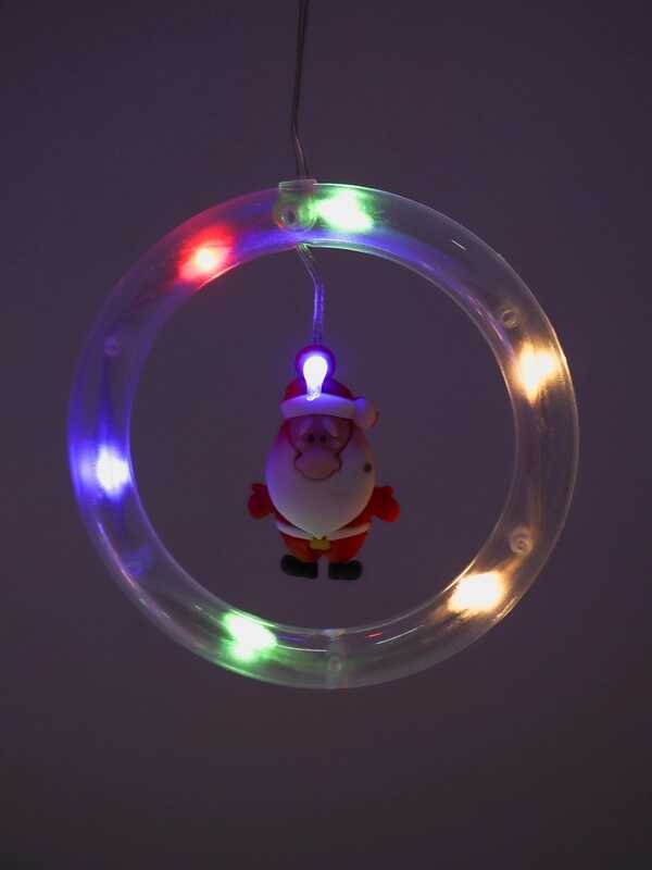 Karácsonyi Kör Fényfüggöny 10 db Gyűrűvel, 3 m x 0.6 m, színes RGB , Karácsonyi Mintákkal