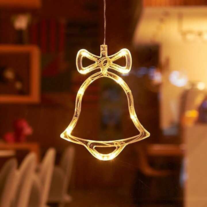 Aigostar Harang Ablak és karácsonyfa Dekoráció, 10 LED, elemes, melegfehér 20 cm
