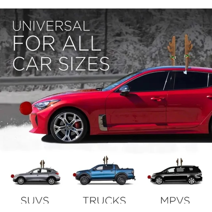 "Rénszarvas Autó Dísz – Ünnepi Dekoráció a Kerekes Szánhoz Varázsold autódat pillanatok alatt Mikulás szánjának legvidámabb rénszarvasává! Dobd fel a karácsonyi készülődést és az utakon töltött időt ezzel a bájos és egyszerűen felszerelhető rénszarvas szettel. Garantáltan mosolyt csal mindenki arcára, legyen szó bevásárlásról vagy ünnepi látogatásról. A Csomag Tartalma: 2 db Rénszarvas Agancs Dísz: Puha, barna plüss anyagból, színes (piros és zöld) szalagokkal és kis csengőkkel díszítve, amelyek finoman csilingelnek utazás közben, tovább fokozva az ünnepi hangulatot. 1 db Piros Orr: Nagyméretű, élénkpiros, puha textilborítású labda, amely autód hűtőrácsára rögzítve Rudolf, a vörös orrú rénszarvas orrát szimbolizálja. Főbb Jellemzők és Előnyök: Azonnali Ünnepi Hangulat: Változtasd át autód szempillantás alatt egy vidám, karácsonyi szánná. Egyszerű Felszerelés: Nincs szükség szerszámokra! Agancsok: A rögzítő fülek segítségével könnyedén beilleszthetőek az első vagy hátsó ablakok felső szélébe (az ablak felhúzásával stabilizálható). Orr: A hátoldalán lévő rugalmas rögzítő drót segítségével könnyen felhelyezhető az autó hűtőrácsára. Univerzális Méret: A legtöbb személygépkocsihoz, terepjáróhoz és furgonhoz használható (ellenőrizd a helyi közlekedési szabályokat a használat előtt!). Minőségi Anyagok: Tartós, puha plüss és textil anyagokból készült, strapabíró rögzítő elemekkel. Tökéletes Ajándék: Ideális meglepetés a karácsony szerelmeseinek, családoknak és a humoros dekorációkat kedvelőknek. Műszaki Adatok (tájékoztató jellegű): Anyag: Plüss (poliészter), textil, műanyag/drót rögzítők. Agancs Méret: Kb. 43 cm magasság Orr Átmérő: Kb. 13-15 cm Figyelem! Az agancsok felhelyezésekor ellenőrizze, hogy az ablakot biztonságosan be tudja zárni. Kérjük, tájékozódjon az adott ország és régió maximális ajánlott sebességkorlátozásairól a dekoráció használata mellett. Általánosan javasolt maximális sebesség a díszekkel: 90 km/h, de ez változhat. Tedd felejthetetlenné a téli utazásokat és oszd meg a karácsony szellemét mindenkivel!"