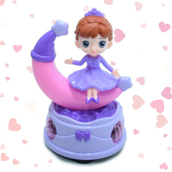 Zenélő , forgó holdon ülő hercegnő