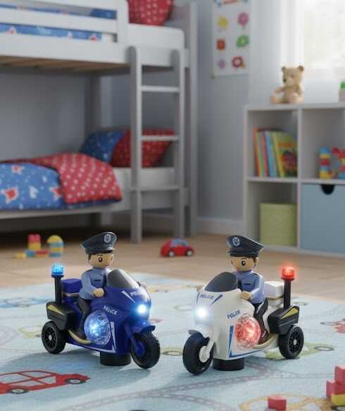 Elemes Rendőr motor figurával , fény és hanghatásokkal