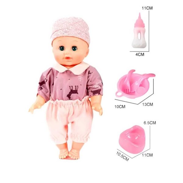 Interaktív pisilős baba egyéb kiegészítőkkel , 32,5 cm