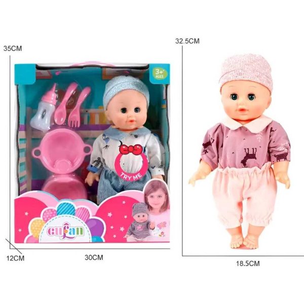Interaktív pisilős baba egyéb kiegészítőkkel , 32,5 cm