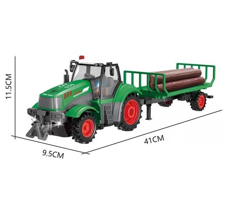 Távirányítós traktor utánfutóval ,41 cm
