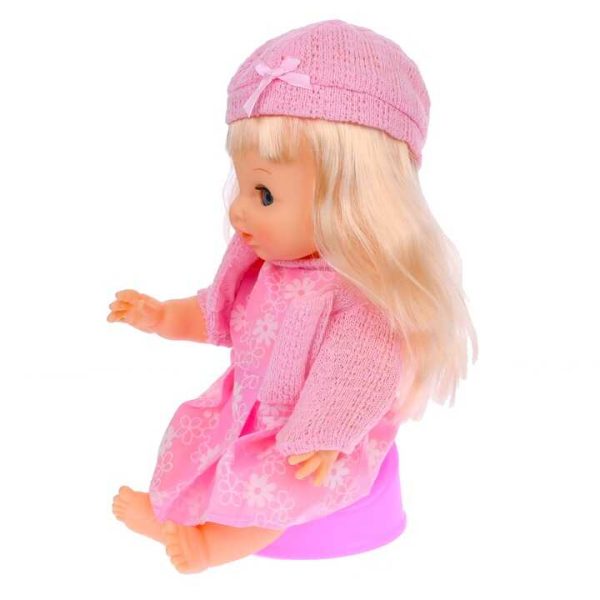 Gyönyörű hajas baba kiegészítőkkel , hangot ad ki és pisil , 36 cm