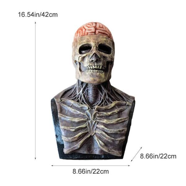Rémisztő Halloween maszk, csontváz fej
