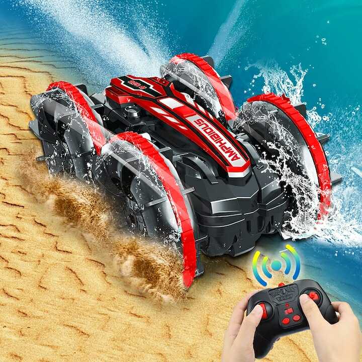 Kétéltű távirányítós autó , 360 fokos elforgással , vízálló , durva terepre ,ABS , all road
