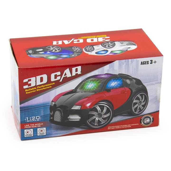 Átlátszó tetejű világító kisautó , elemes