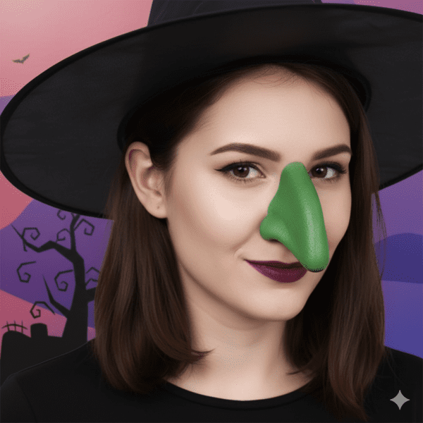 Halloweeni boszorkány szett orr és smink
