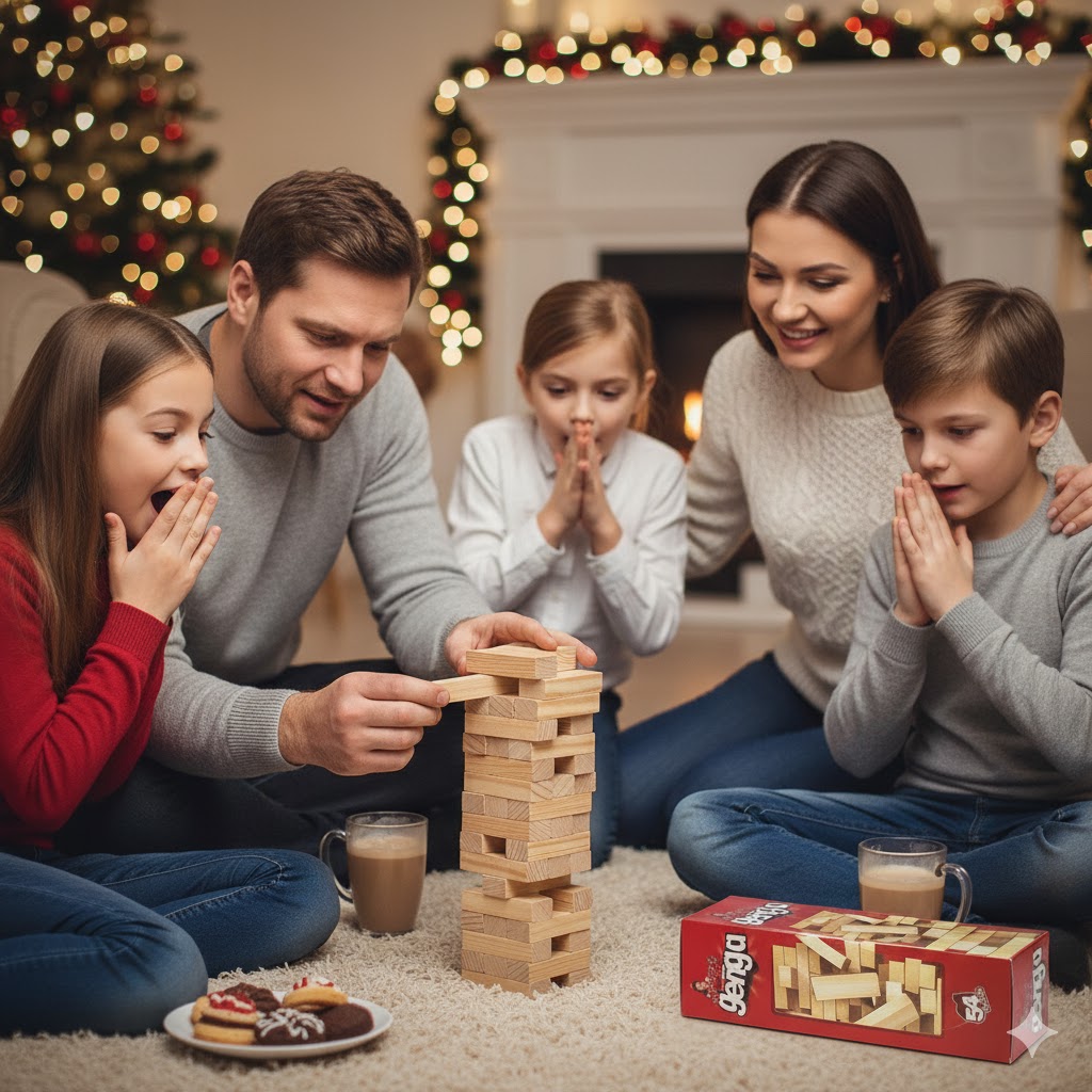 Jenga toronyépítő ügyességi fa társasjáték számos