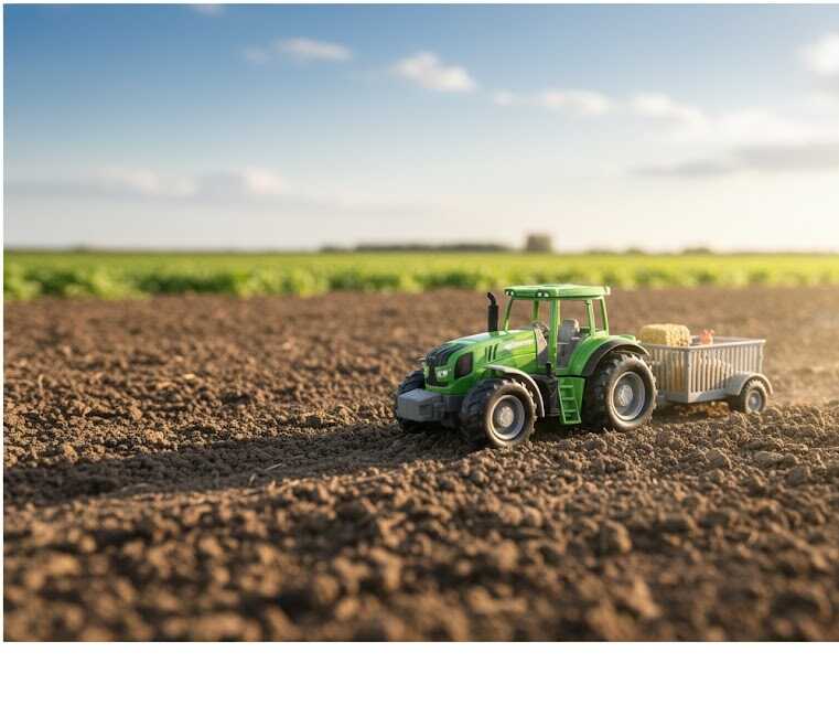 Játék Traktor Ketreces Utánfutóval - Zöld