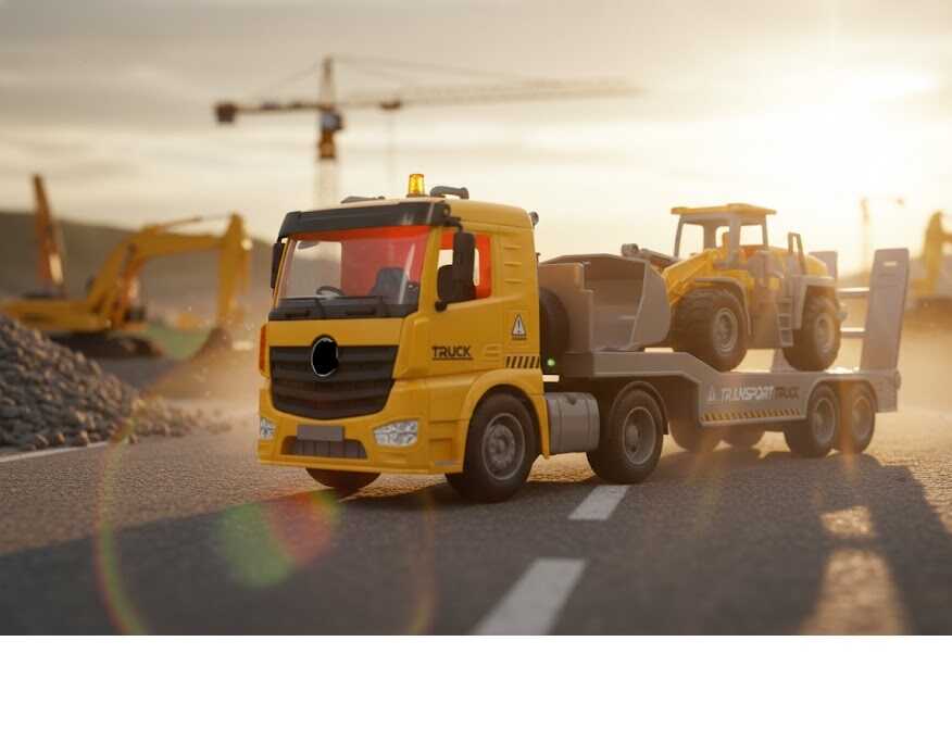 Transport Truck Építőipari Játékszett – Kamion Homlokrakodóval